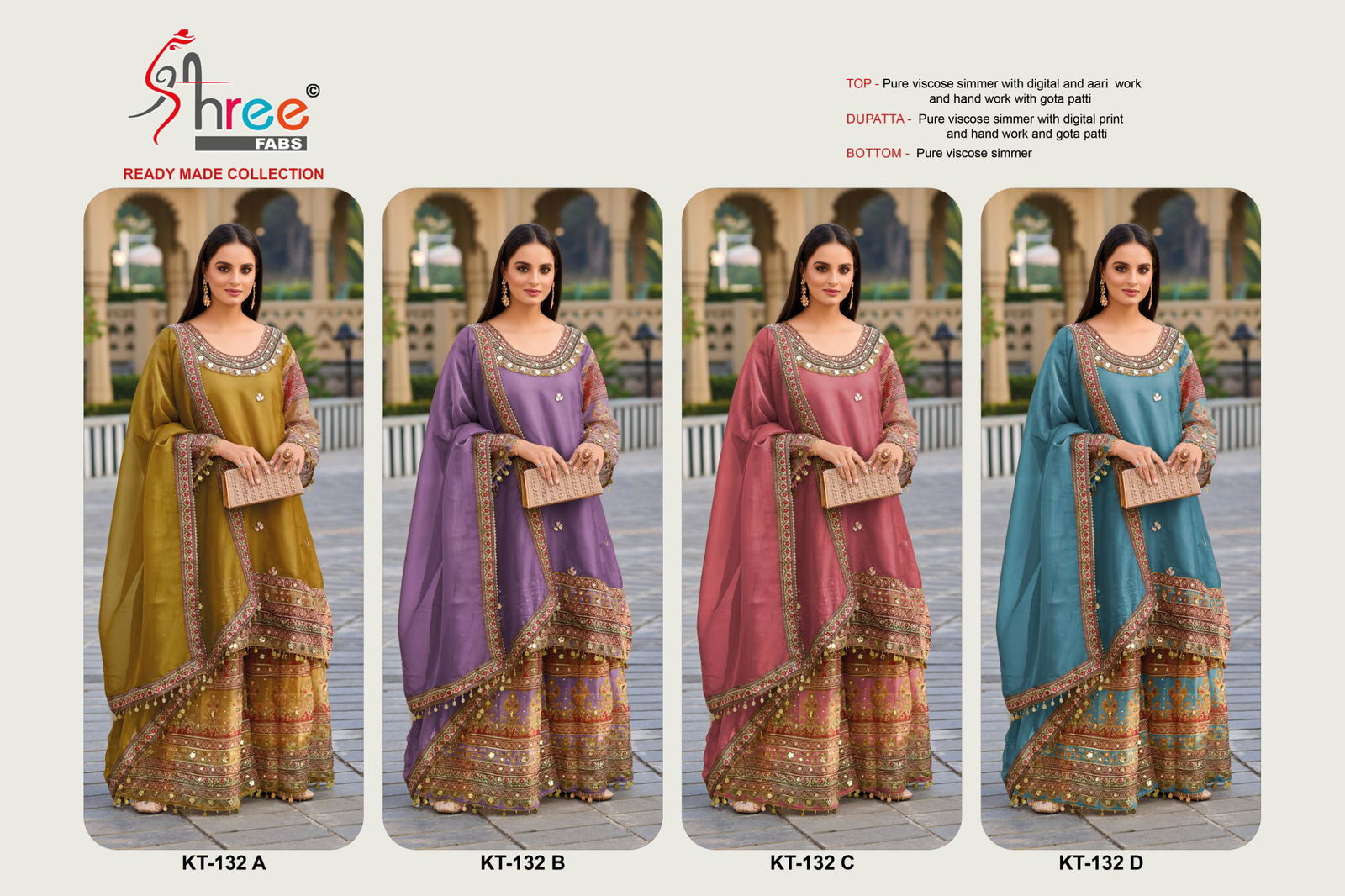 Kt 132 By Shree Fabs Viscose Simmer Pakistani Readymade Suits Suppliers In India